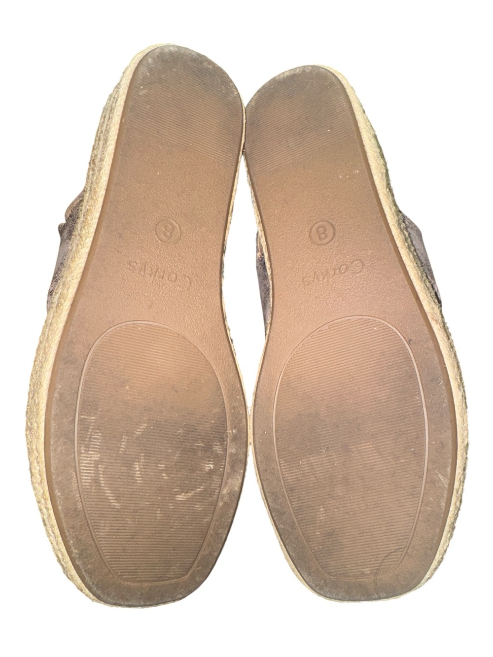 Corkys Ready or Not Metallic Gold Espadrille Wedge Sandals Size 8 Slingback - Picture 5 of 12
